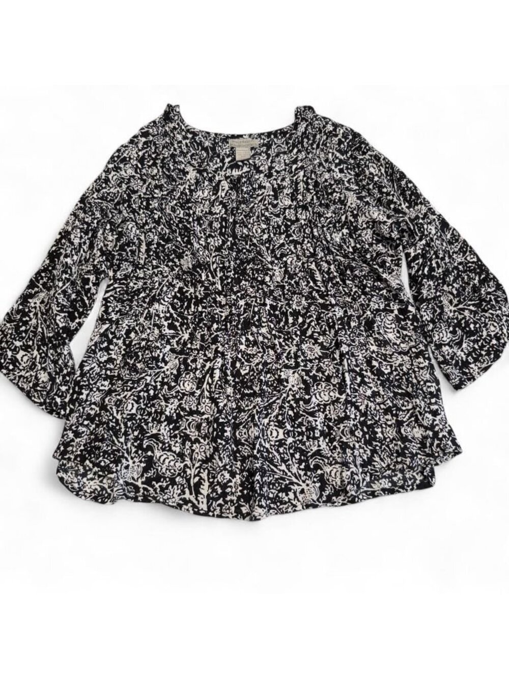 3/$20 World Market Floral Peasant Blouse Top Women's S/M Summer Flowy Boho